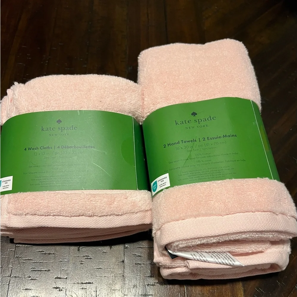 Kate Spade New York Pink Towels Set of 6 Bundle